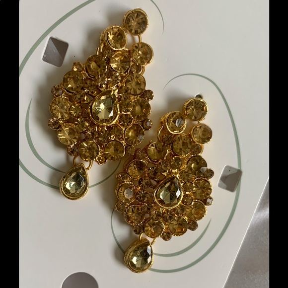 Studded drop Jhumki set - Picture 2 of 3